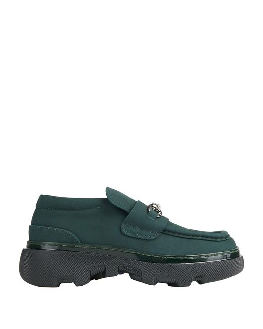 Burberry Green Genuine Leather Platform Loafers