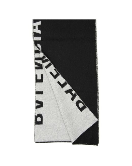 Balenciaga Black Logo Pattern Scarf for men