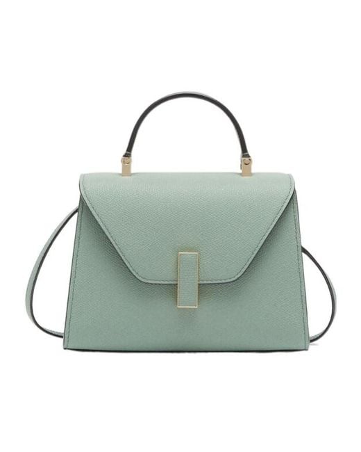 Valextra Green Iside Foldover Top Micro Crossbody Bag