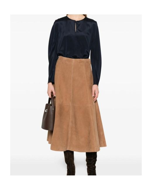 Max Mara Blue Round Neck Long-Sleeved Top