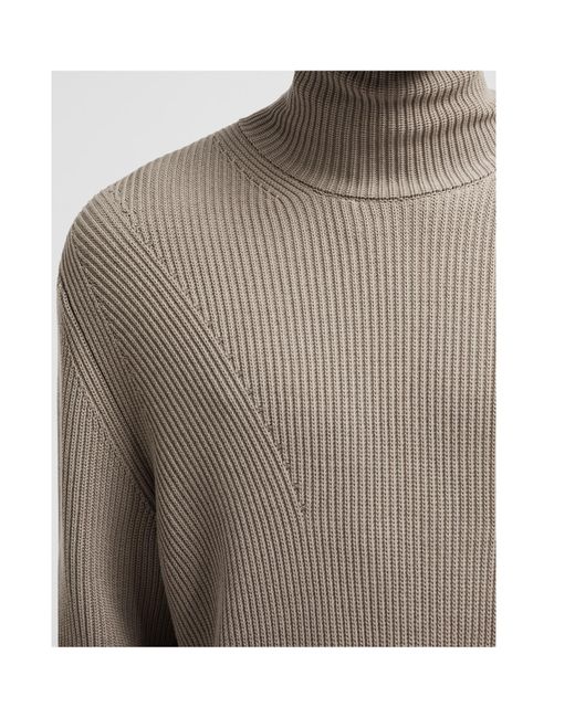 Moncler Brown Logo Patch Turtleneck Knit Jumper for men
