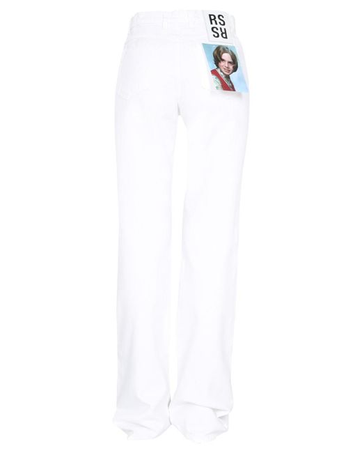 Raf Simons White Wide Flare Jeans