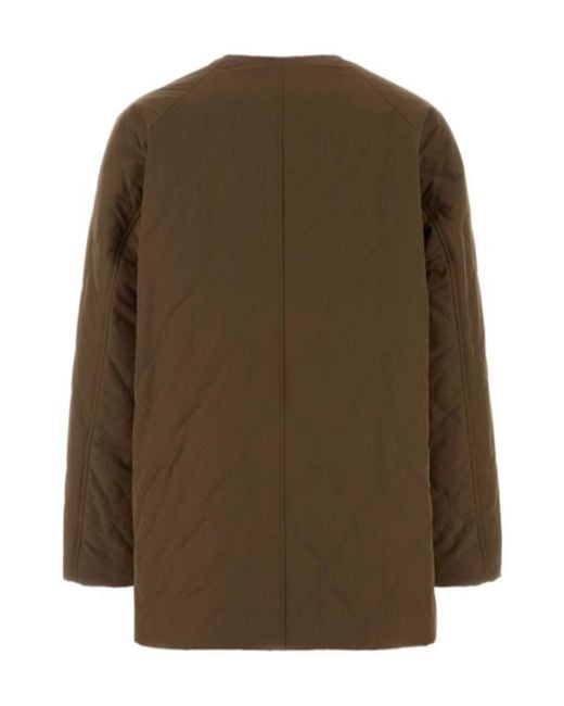 Jil Sander Brown Quilted Water-Repellent Jacket