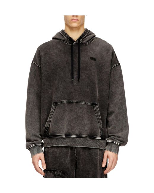 DIESEL Black Minimalist Versatile Hoodie for men