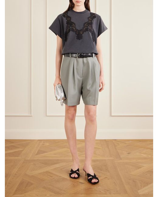 Stella McCartney Black Lace-Detailed Crewneck T-Shirt
