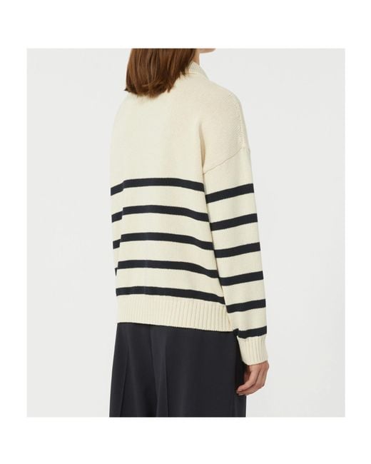 Weekend by Maxmara White Wkdpanfilo Striped Knitted Polo Top