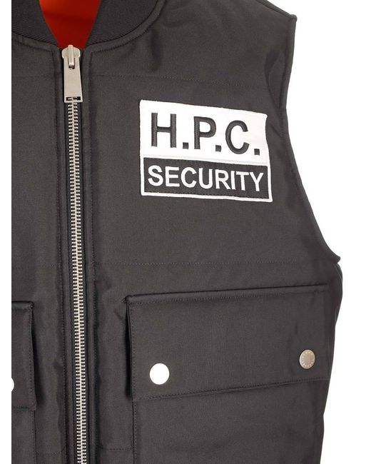 Heron Preston Black H.P.C. Security Zipped Gilet for men