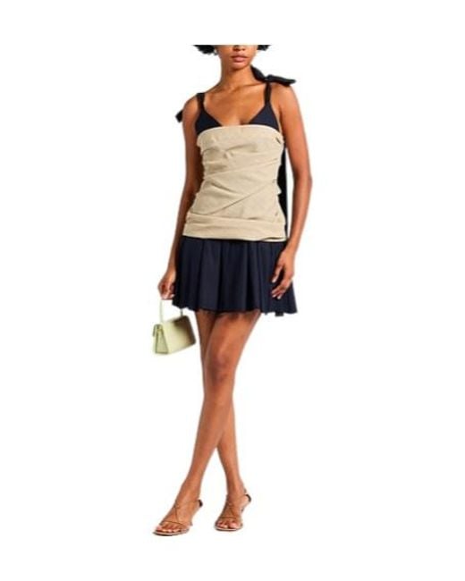 Jacquemus Blue Two-Color Pleated Dress