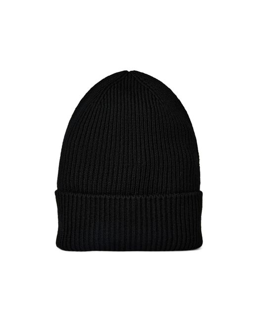 Moncler Black Logo Wool Beanie for men