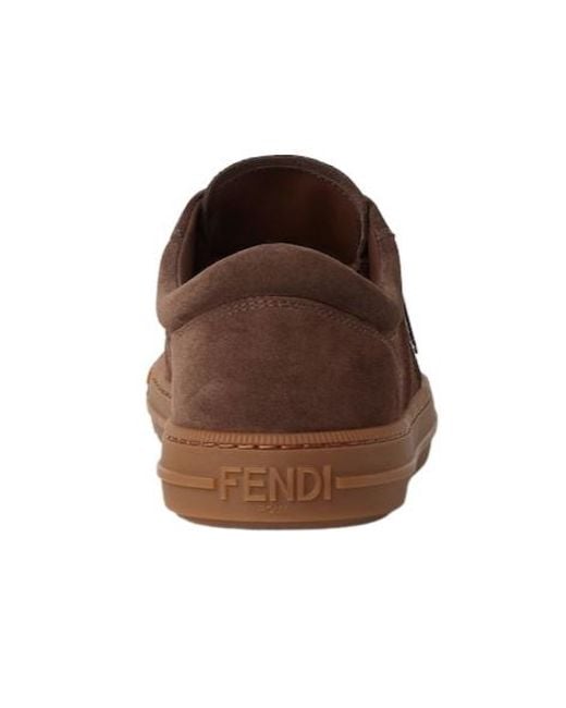 Fendi Brown Domino Low-Top Sneakers for men