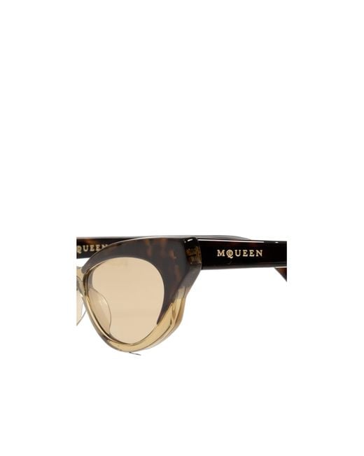 McQueen White Cat-Eye Sunglasses for men
