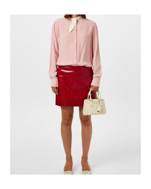 Prada Pink Neck Tie Blouse
