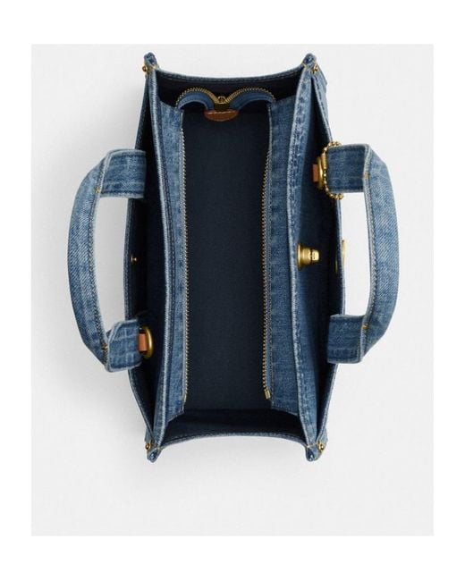 COACH Blue Cargo Logo Embroidered Tote Bag