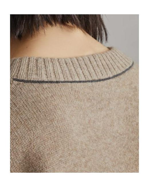 Brunello Cucinelli Natural Crewneck Knitted Jumper