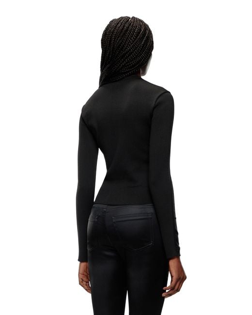 DIESEL Black G-Oper Rib-Knit Stretch Satin Jacket