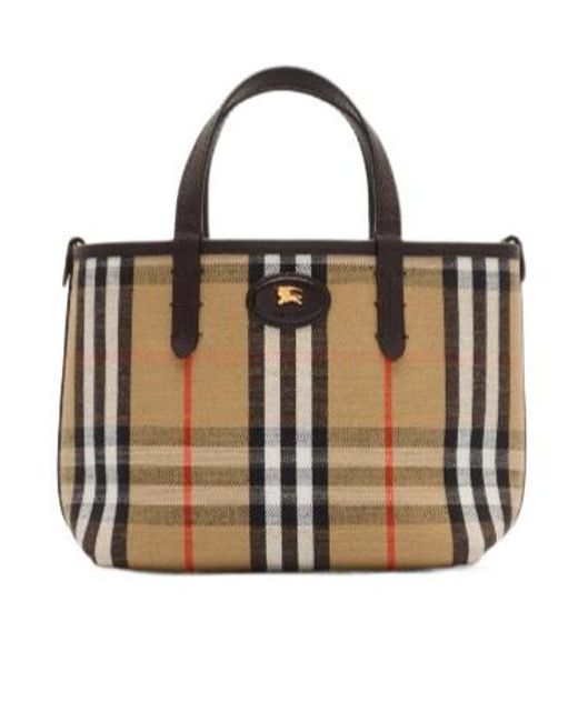 Burberry Black Mini Bloomsbury Reversible Checked Top Handle Bag