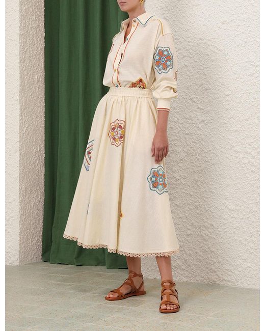 Zimmermann Natural Pattern Skirt