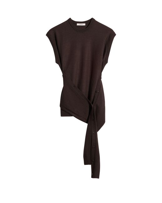 Lemaire Black Sleeveless Buttoned Top