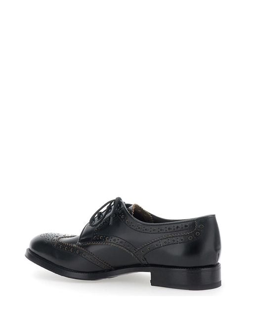 Lidfort Black Leather Lace-Up Derby Shoes for men