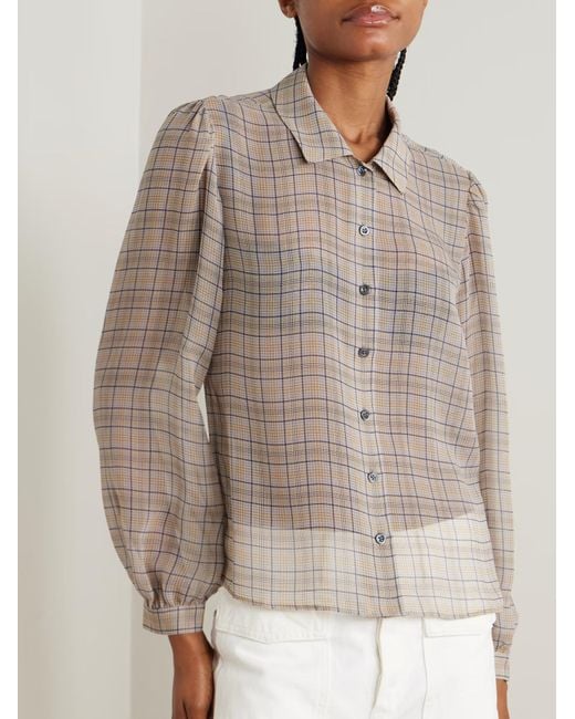 FRAME Gray Plaid Shirt