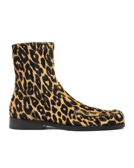Jil Sander Brown High-Shaft Ankle Boots