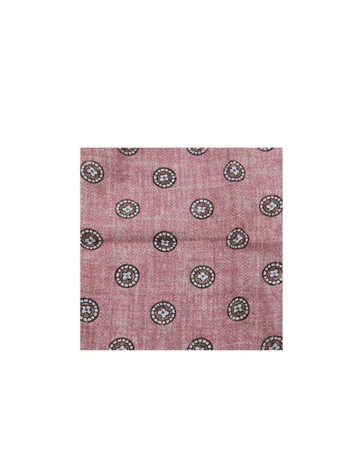 Brunello Cucinelli Pink Reversible Patterned Pocket Square for men