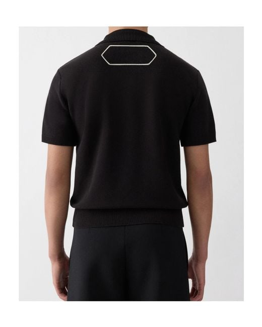 Jacquemus Black Short-Sleeved Knit Polo Shirt for men