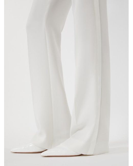 Max Mara White Pianoforte Crine Straight Leg Pants