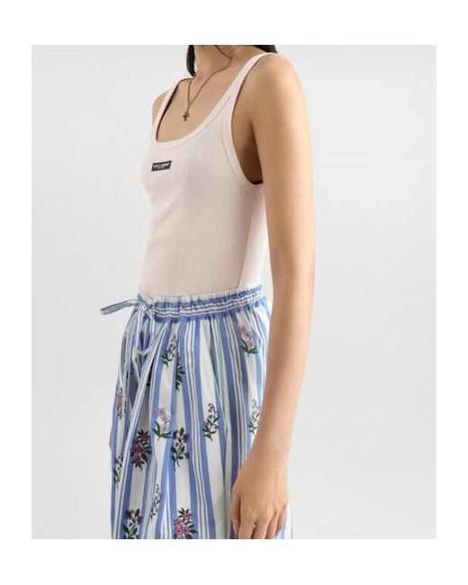 Dolce & Gabbana Pink Logo Patch Jersey Top
