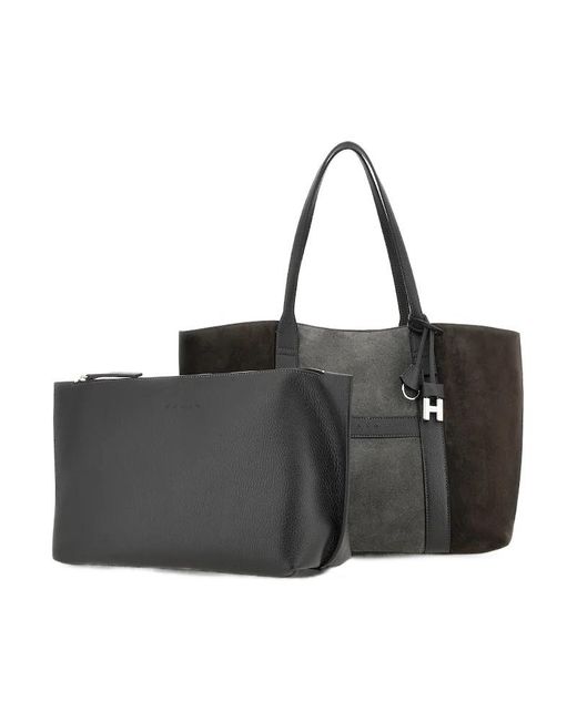 Hogan Black Script Shopping Bag Medium
