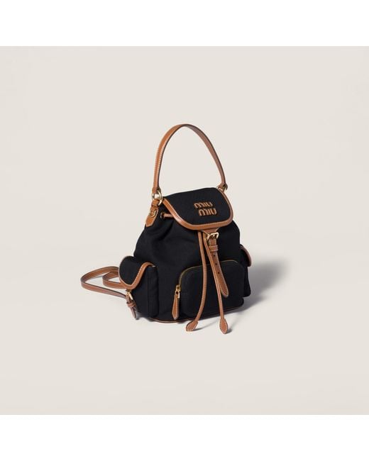 Miu Miu Black Logo-Detailed Backpack