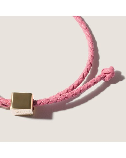 Miu Miu Pink Logo-Engraved Bracelet