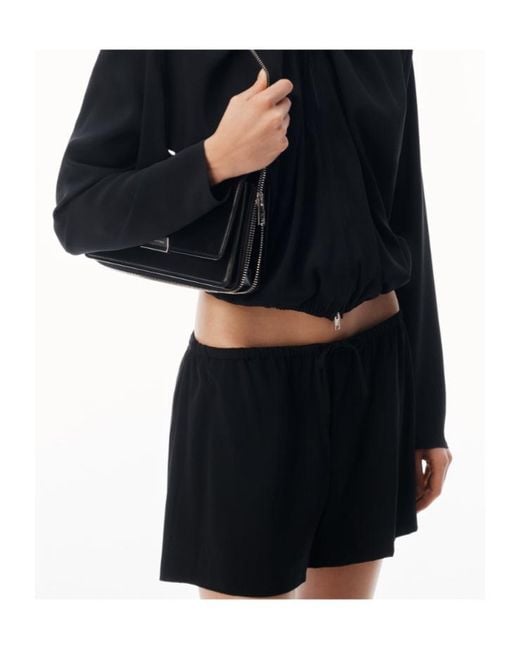 Alexander Wang Black Drawstring-Waist Shorts
