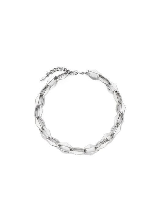 Jimmy Choo Metallic Diamond Chained Necklace