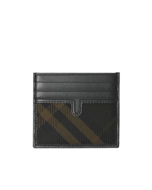 Burberry Black Check Card Holder for men