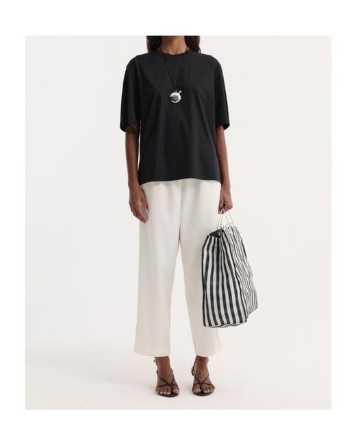 Rohe White Cropped Wide Leg Trousers
