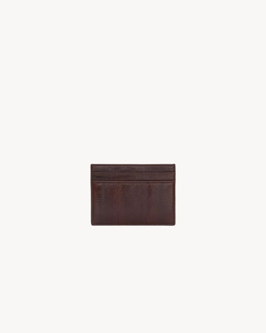 Saint Laurent Brown Logo Card Holder for men