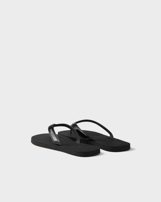 Prada Black Logo-Detailed Flip Flops for men