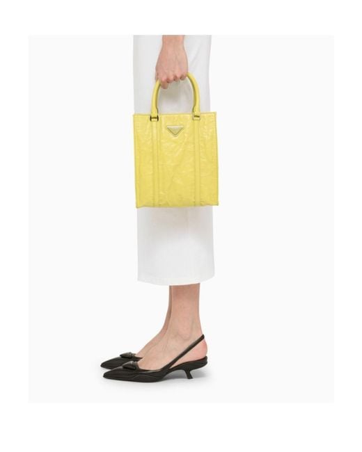 Prada Yellow Logo Shoulder Bag