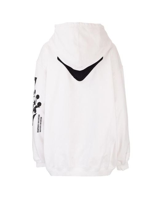 Prada White Pattern Hooded Sweater