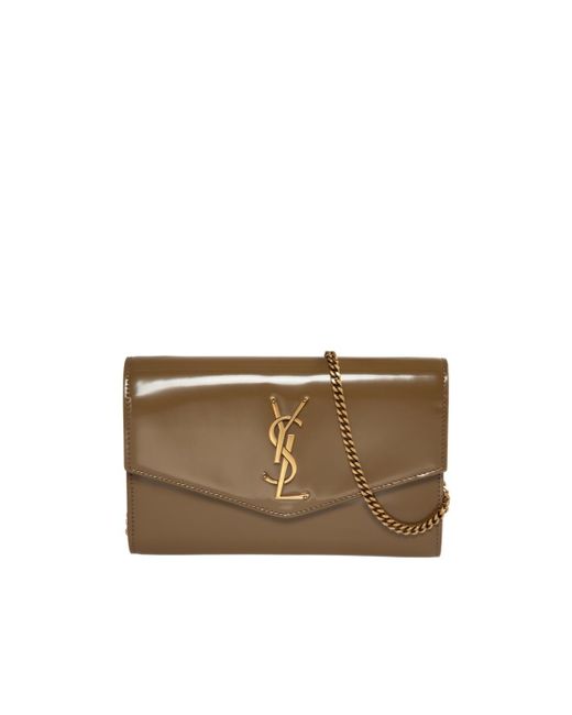 Saint Laurent Multicolor Uptown Chain Logo Plaque Wallet