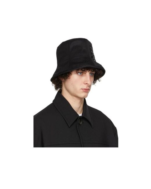 we11done Black Logo Fisherman's Hat for men