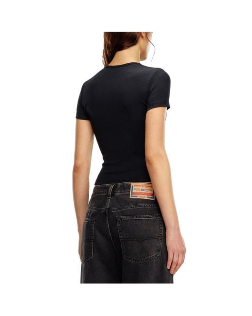 DIESEL Black T-Ele-Long-D Crewneck T-Shirt