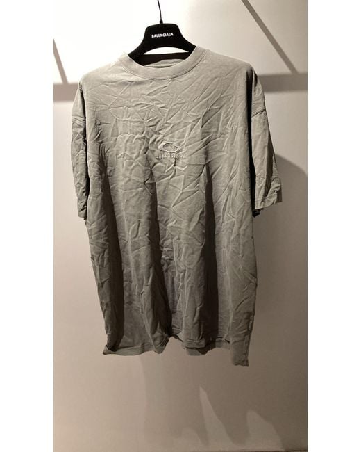 Balenciaga Gray Loop Sports Icon Oversized T-Shirt for men