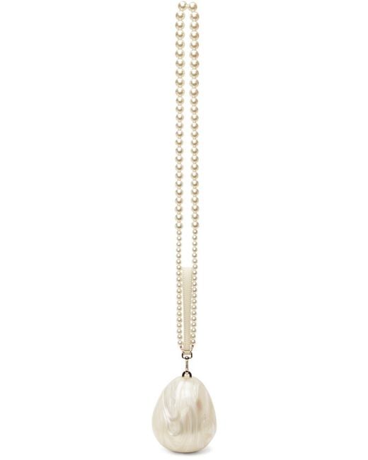 Simone Rocha White Logo Mini Egg Crossbody Bag