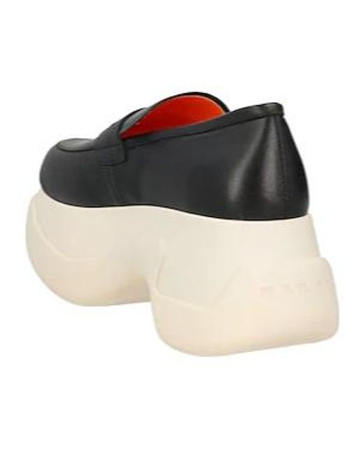 Marni Black Solidcolor Platform Leather Shoes