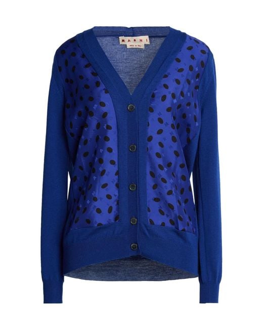Marni Blue Polka Dot Wool Knit Sweater