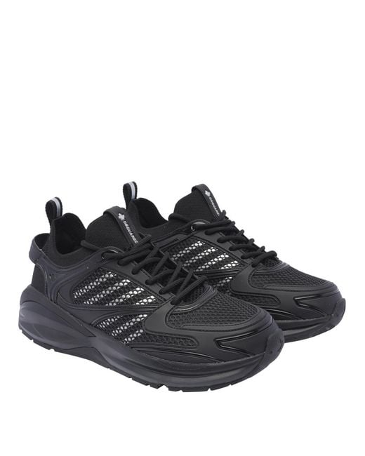 DSquared² Black Dash Panelled Mesh Lace-Up Sneakers for men