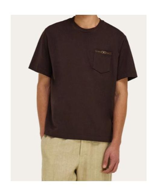 Ferragamo Brown Jersey T-Shirt for men