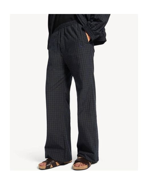 Balenciaga Black Checkered Elastic-Waist Pants for men